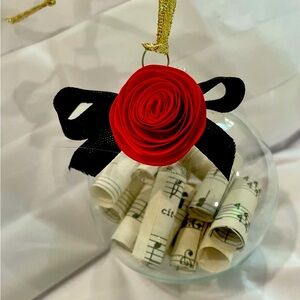 vintage love song sheet music ornament
